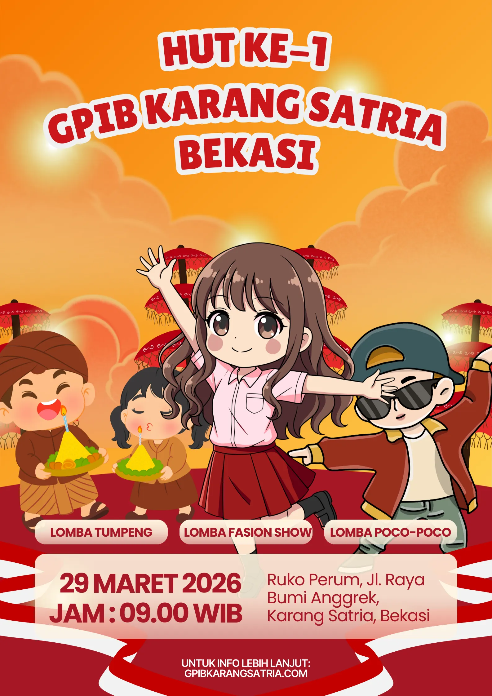 Foto Rayakan Sukacita! HUT ke-1 GPIB Karang Satria Bekasi Bertabur Lomba Seru